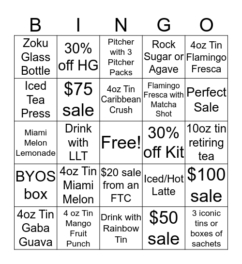 Saturday Bingo! Bingo Card
