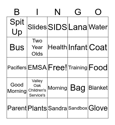 Preventative Health & Safety Bingo Card