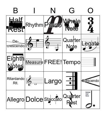 Music Bingo! Bingo Card
