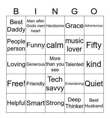All About Mark Bingo Card