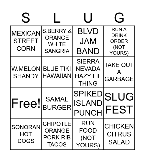 BILLY BINGO Card