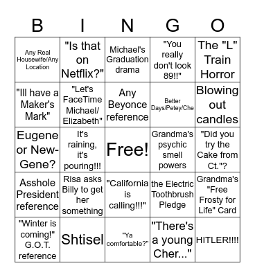 Bernice's Bingo Birthday Bingo Card