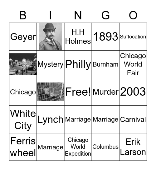 MURDER MYSTERY MAGIC Bingo Card