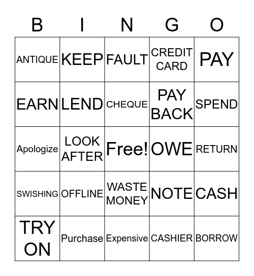 UNIT 6: HOW MUCH? Bingo Card