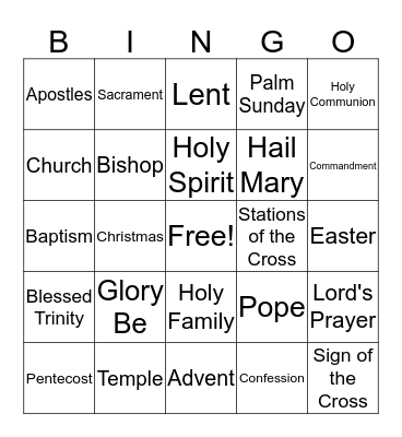 We Believe: GOD LOVES US Bingo Card