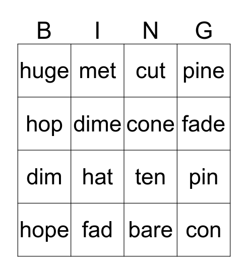 Bingo Card