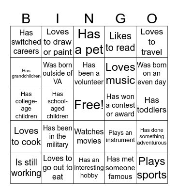 Seekers BINGO Card