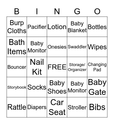 WELCOME BABY LUNA!! Bingo Card