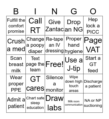 NURSES WEEK BINGO Card