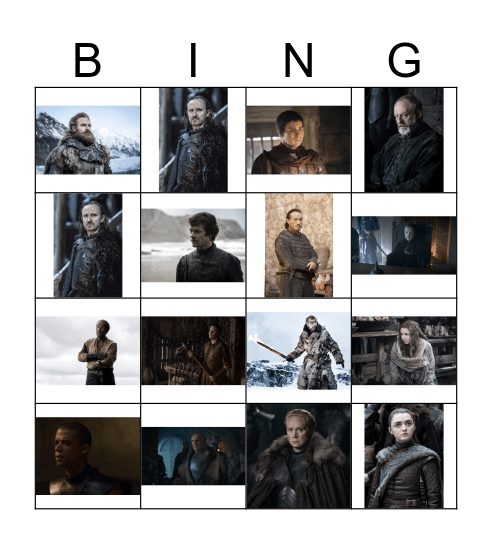 GOT Death Bingo Card