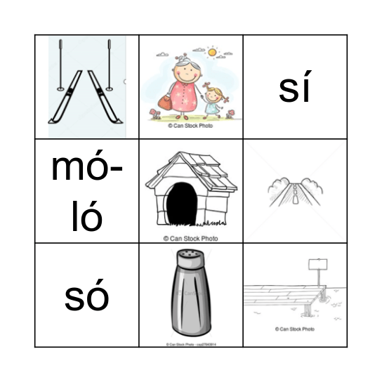 a, i, ó, m, s, t, e, l, u, ú Bingo Card