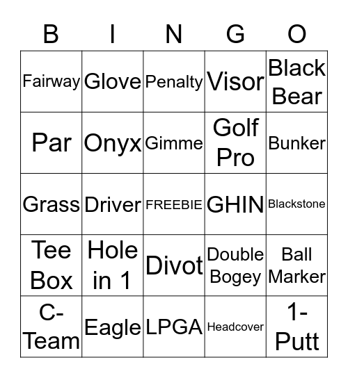 GOLF - WHAT ELSE? Bingo Card