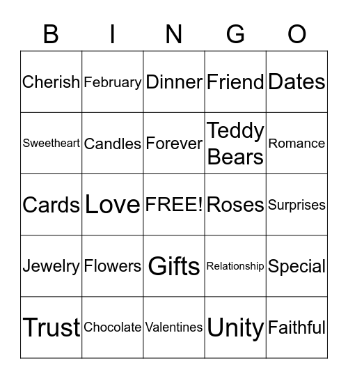 Boundless Love Bingo  Bingo Card