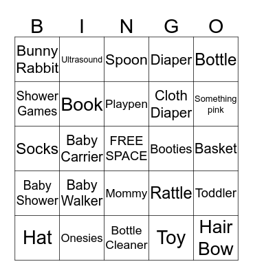 BBQ BABY BINGO Card