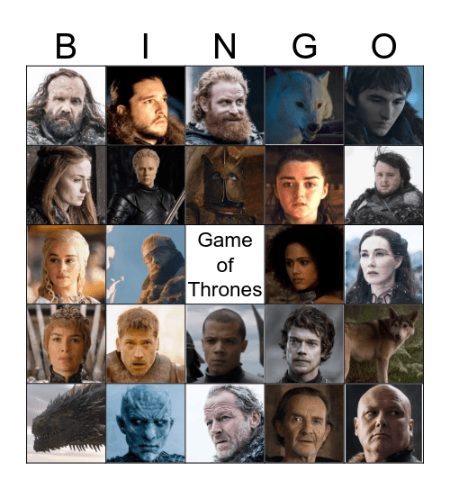 Game of Thrones Bingo Card