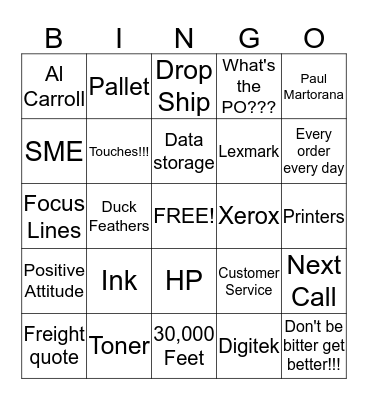 Digitek CA Bingo Card