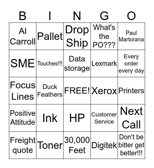Digitek CA Bingo Card