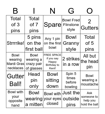 Bowl-a-Bingo Card