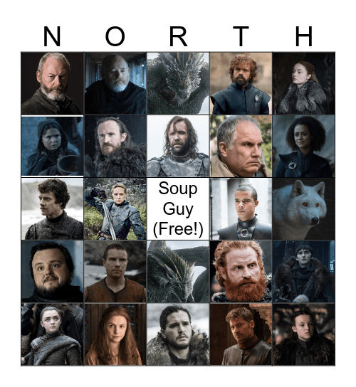 Battle of Winterfell Bingo Card