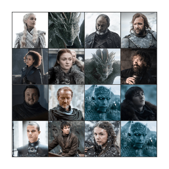 Bingo Morghulis Bingo Card