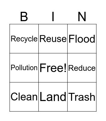 Caring for our Earth Bingo Card