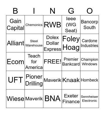 Jessies  Bingo Card