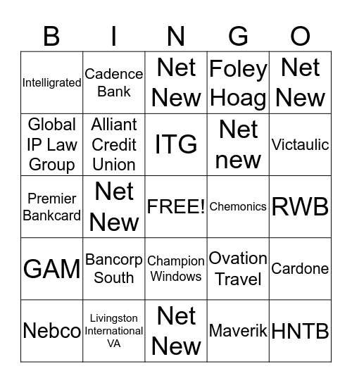 Stephen  Bingo Card