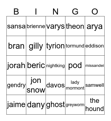 got Bingo Card