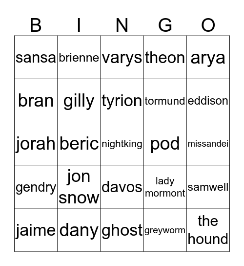 got Bingo Card