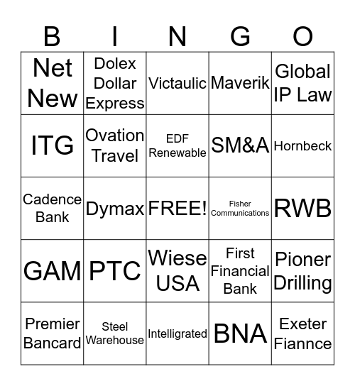 Team  Bingo Card