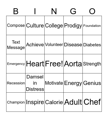 Achieve 3000 Bingo Card