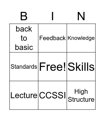 Essentialism Bingo Card