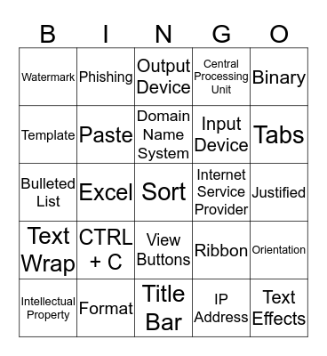 FINAL EXAM REVIEW Bingo Card