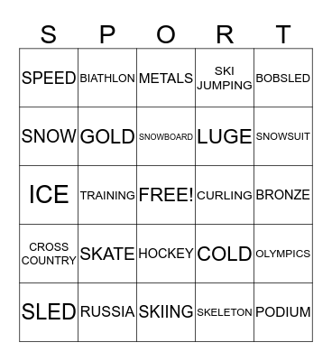 OPLYMPIC BINGO Card