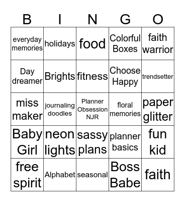 Planner Obsession May 2019 Bingo Card