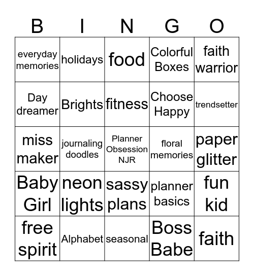 Planner Obsession May 2019 Bingo Card