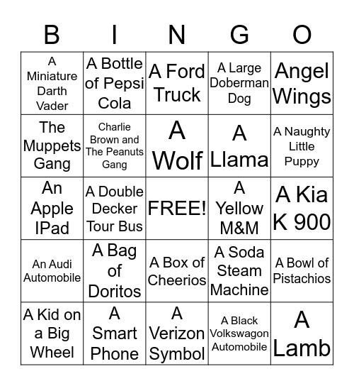 Super Bowl  Bingo Card