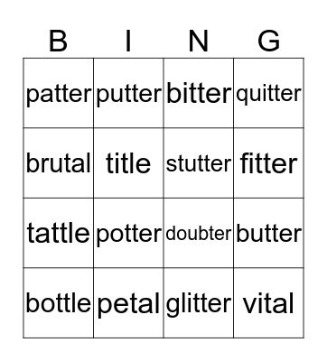 Similar Bingo Card