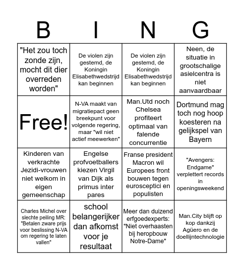 BINGOALLLLL Bingo Card