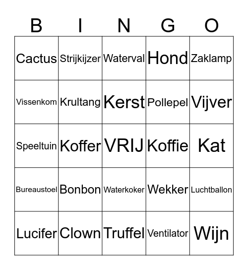 WINBACK BINGO Card