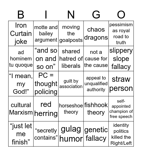 A Battle of (Nit)Wit(s) Bingo Card