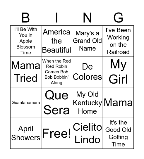 The Merry Month of May Bingo Card