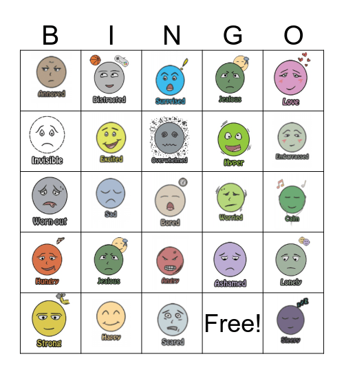 Emotions Bingo Card