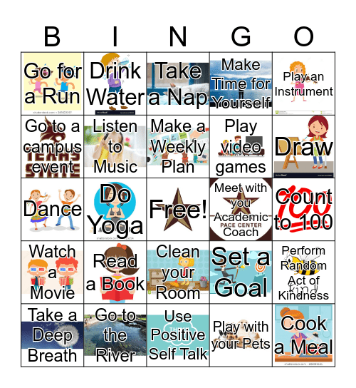 Coping Skills Bingo  Bingo Card