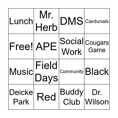 DMS Bingo Card