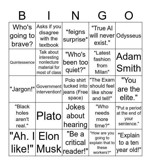Grover Bingo Card