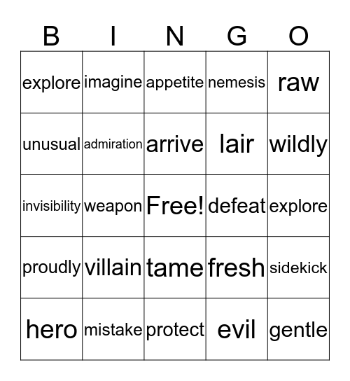 Review Bingo Card