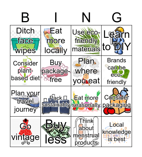 Eco-Conscious Bingo Card