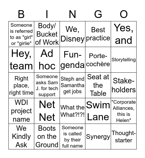 Alliances BINGO! Bingo Card
