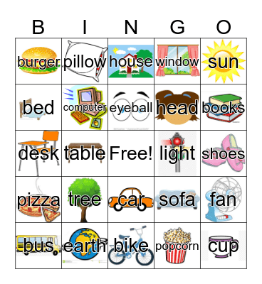 VOCABULARY BINGO  Bingo Card